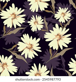 digital textile design motif with geometric border and ethnic style decoration with botanical flowers and ornament