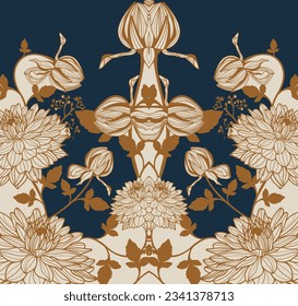 Diseño y motivo textil digital. adecuado para la ropa vintage.Como los adornos barrocos desmenuzan la alfombra de color blanco y negro del borde abstracto de la vintage y la impresión en tela.