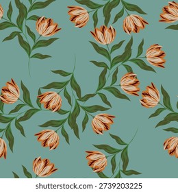 digital textile design Mughal art floral pattern and colourful and beautiful light colou
