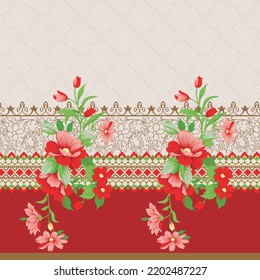 Digital textile design ornament and pattern