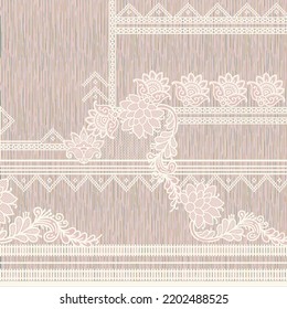 Ornamento y patrón de diseño textil digital