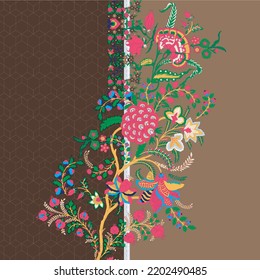 Digital textile design ornament and pattern