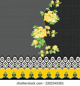 Ornamento y patrón de diseño textil digital