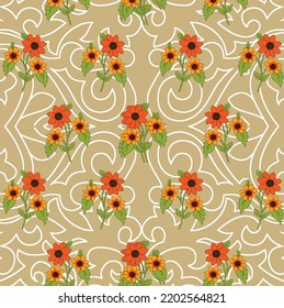Digital textile design ornament and pattern