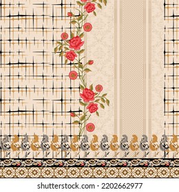 Ornamento y patrón de diseño textil digital