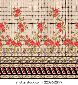 Digital textile design ornament and pattern