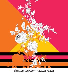 Digital textile design ornament and pattern