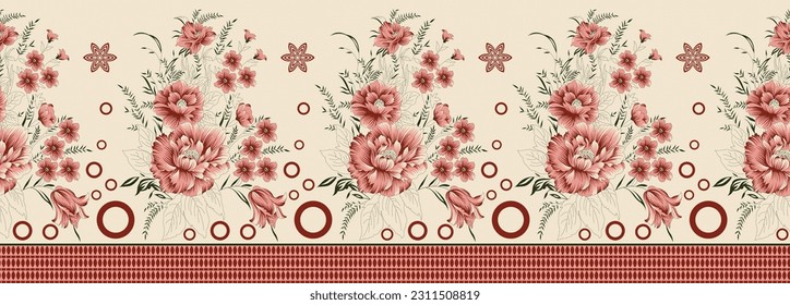 Digital And Textile Design Pattern motif