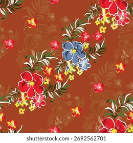 Digital And Textile Design Pattern Digital Motif Design Illustration Artwork for textile print For Textile Branding with watercolor flowers roses, floral texture. Design for cover, fabric, textile abs