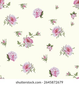digital and textile flowers Seamless Pattern.