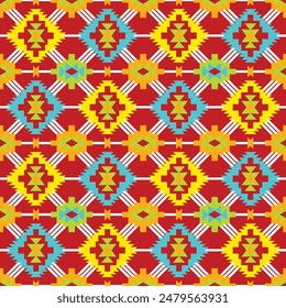Digital And Textile Geometric Design Pattern