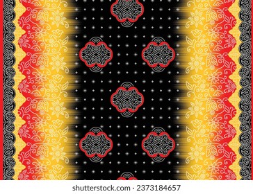 Digital Textile Motif and digital Chunri style duppata and shirt with pattern svg