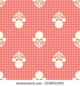 Digital textile Pattern designs incorporating symmetrical Mughal  for textiles, wallpapers, and gift wraps.