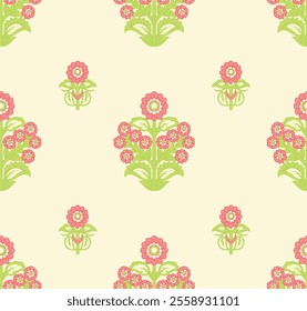 Digital textile Pattern designs incorporating symmetrical Mughal  for textiles, wallpapers, and gift wraps.