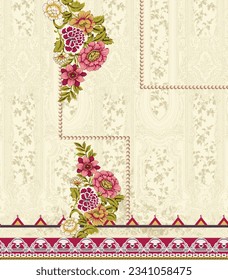 Digital and textile prints patterns
Traditional Ethnic Indian Art Paisley Bowtie Design with Beautiful Intricate Geometric Border vector Design Fashion, Fabric, Textile,