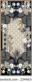 Digital and textile prints patterns
Traditional Ethnic Indian Art Paisley Bowtie Design with Beautiful Intricate Geometric Border vector Design Fashion, Fabric, Textile,