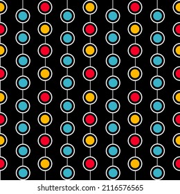 Digital textile seamless multi color border.