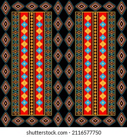 Digital textile seamless multi color border.