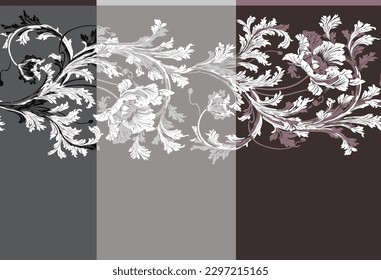 Digital Textile vector Design Flowers Pattern Texture