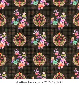 #Digital Textiles Designs, Seamless Boarders, Seamless Patterns, Florals, Flowers,Allover Seamless Patterns And Textures, Motif And Illustrations-Seamless Pattern Flowers Background Stock
