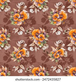 #Digital Textilien Designs, nahtlose Boarder, nahtlose Muster, Blumen, Blumen, Allover nahtlose Muster und Texturen, Motiv und Illustrationen-nahtlose Muster Blumen Hintergrund Stock