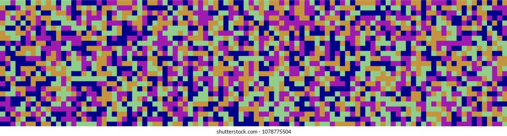 Digital texture. Geometric pattern with colorful elements for card or print. Horizontal halftone background with color squares for your design. Vector texture.