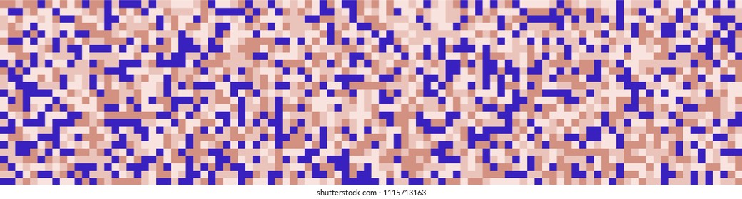 Digital texture. Geometric pattern with colorful elements for card or print. Horizontal halftone background with color squares for your design. Vector texture.