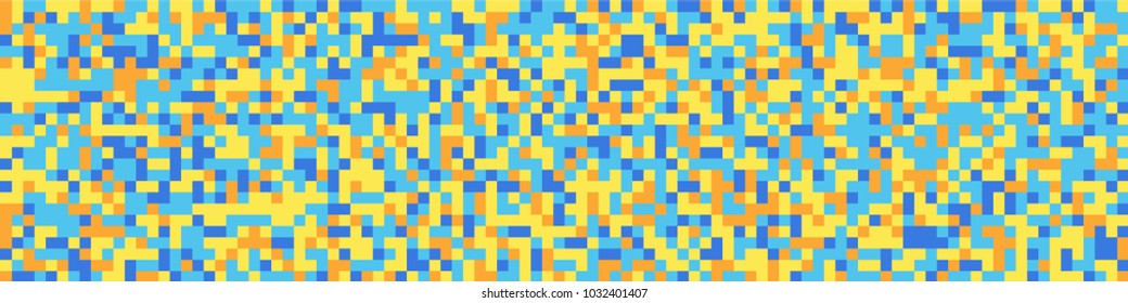 Digital texture. Modern pattern with colorful squares for card or print. Horizontal halftone background with color elements for your design. Vector texture.