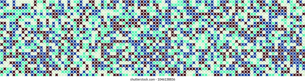 Digital texture. Modern pattern with colorful squares for card or print. Horizontal halftone background with color elements for your design. Vector texture.