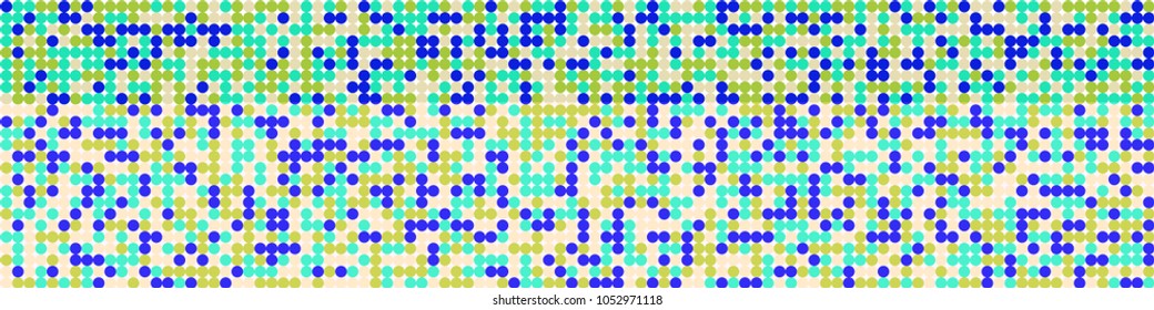 Digital texture. Modern pattern with colorful elements for poster or banner. Horizontal halftone background with color squares for your design. Vector texture.