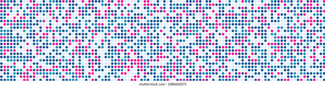 Digital texture. Modern pattern with colorful elements for poster or banner. Horizontal halftone background with color squares for your design. Vector texture.