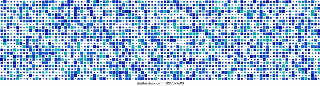 Digital texture. Modern pattern with colorful squares for card or print. Horizontal halftone background with color elements for your design. Vector texture.