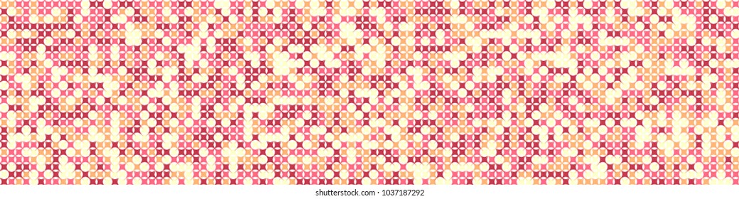 Digital texture. Retro pattern with colorful elements for poster or banner. Horizontal halftone background with color squares for your design. Vector texture.