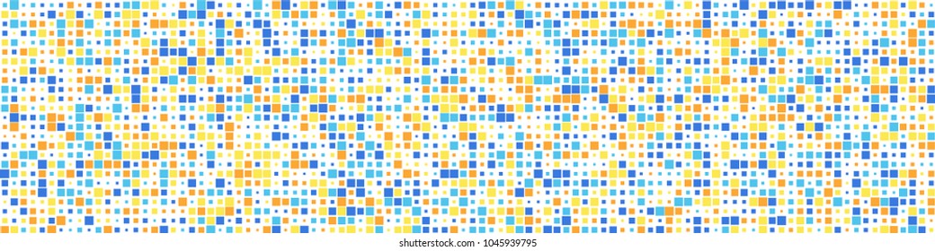 Digital texture. Retro pattern with colorful elements for print or mobile application. Horizontal halftone background with color squares for your design. Vector texture.