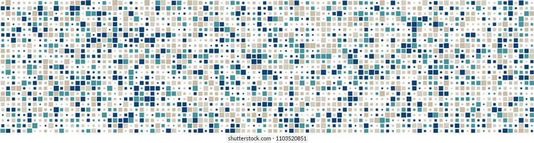 Digital texture. Retro pattern with colorful squares for card or print. Horizontal halftone background with color elements for your design. Vector texture.