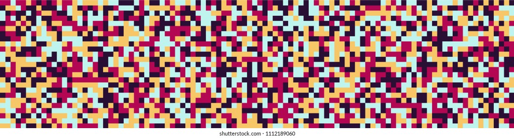 Digital texture. Retro pattern with colorful squares for print or mobile application. Horizontal halftone background with color elements for your design. Vector texture.