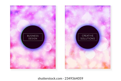 Digital Texture. Science Dots. Purple Round Fluid. Abstract Background. Magic Multicolor Composition. Retro Graphic. Motion Flyer. Hologram Shape. Violet Digital Texture