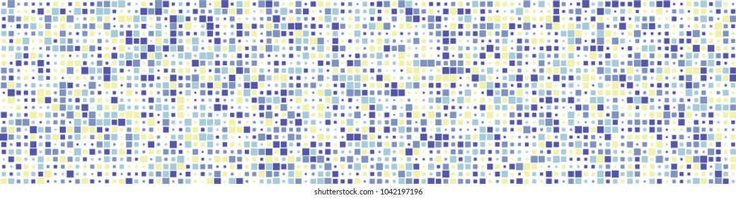 Digital texture. Trendy pattern with colorful squares for poster or banner. Horizontal halftone background with color squares for your design. Vector texture.
