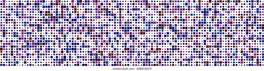 Digital texture. Trendy pattern with colorful elements for poster or banner. Horizontal halftone background with color squares for your design. Vector texture.