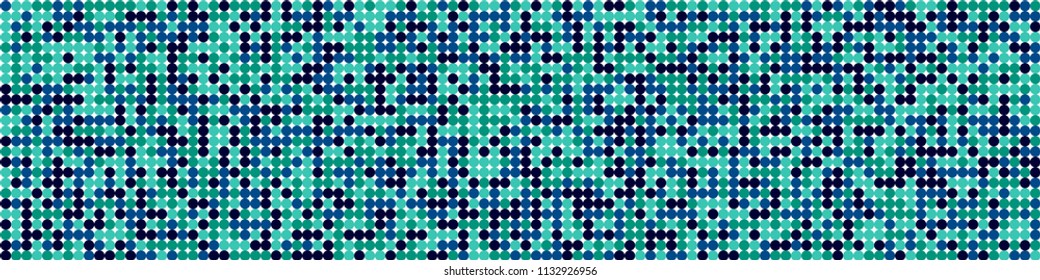 Digital texture. Trendy pattern with colorful squares for poster or banner. Horizontal halftone background with color elements for your design. Vector texture.