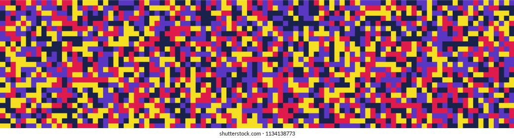 Digital texture. Trendy pattern with colorful squares for print or mobile application. Horizontal halftone background with color elements for your design. Vector texture.