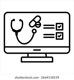 Ilustração vetorial do ícone de contorno da terapia digital