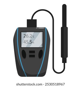 Digital thermohygrometer with external sensor measuring temperature and humidity level