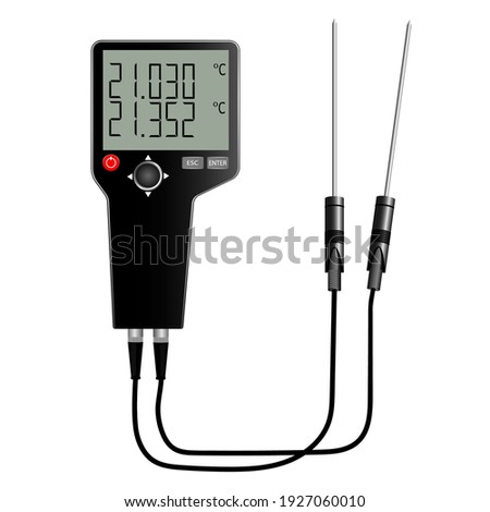 Digital Thermometer for accurate measurement temperature. Thermometer on a white background.