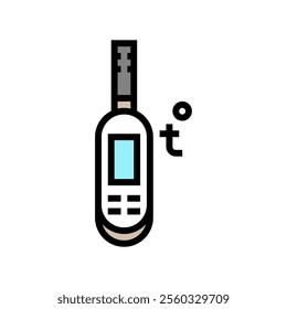 digital thermometer agri tech color icon vector. digital thermometer agri tech sign. isolated symbol illustration