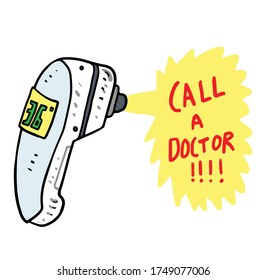 digital thermometer cartoon illustration isolated on white background
