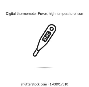 Digitalthermometer Fieber, Hochtemperatur-Icon-Ideen entwerfen Vektorillustration-Illustration auf Hintergrund