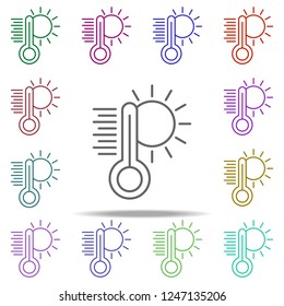digital thermometer, fever scale icon. Elements of water, boiler, thermos, gas, solar in multi color style icons. Simple icon for websites, web design, mobile app, info graphics