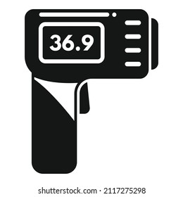 Digital thermometer gun icon simple vector. Medical hand. Laser sensor
