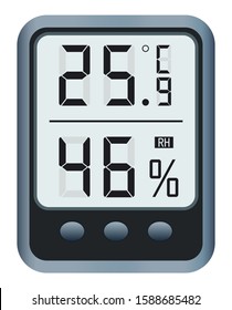 Digital Thermometer and  Humidity meter (hygrometer) indicator vector illustration 